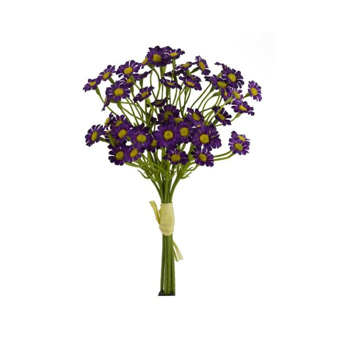 Artificial Mini Satin 6 Stem Daisy Bundle 27cm UK