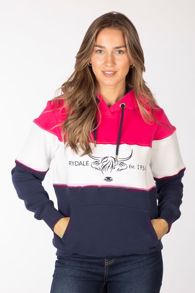 Ladies Hoody - Byland - Cow Navy/White/Bonbon