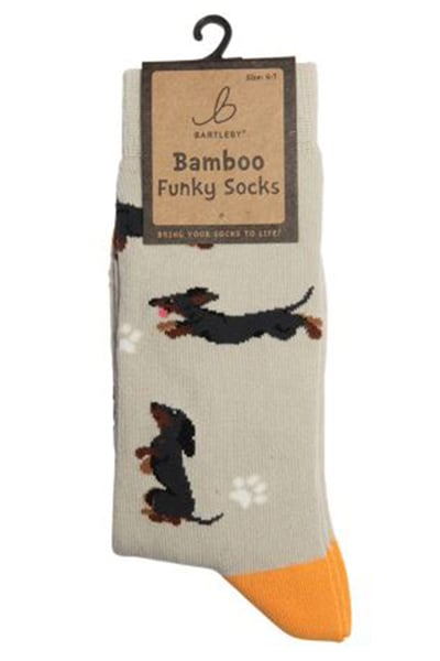 Ladies Bamboo Funky Socks - Sausage Dogs