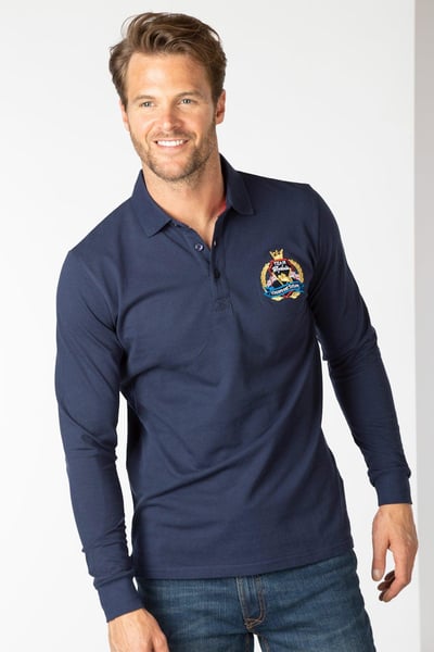 Fordon Langarm-Poloshirt für Herren - Marine