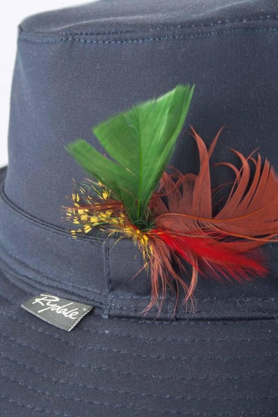 Men's Wide Brimmed Wax Cotton Hat - Navy