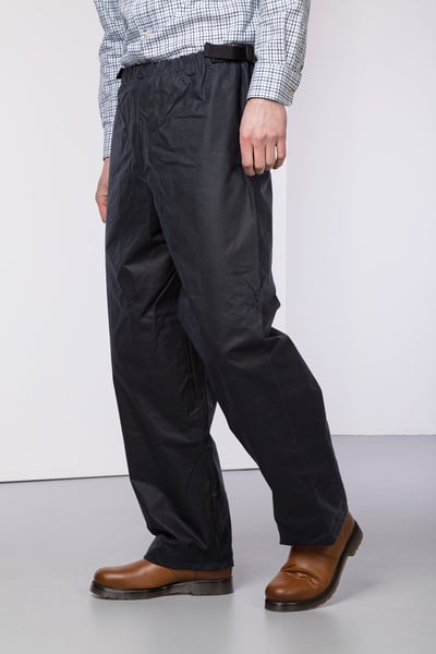 Waterproof Wax Cotton Overtrousers - Navy