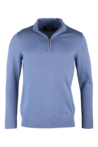 Men's Quarter Zip Jumper - Wetherby - Denim