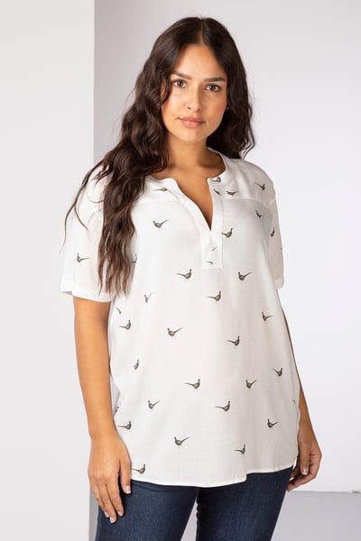 Kurzärmlige Wistow-Bluse für Damen - Fasane