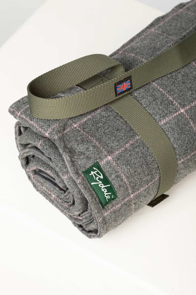 Tweed Picnic Rug - Grey Check