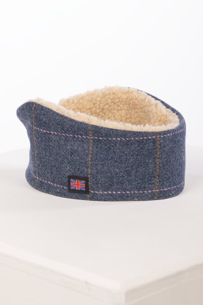Bandeau en tweed pour femme - Tweed bleu foncé