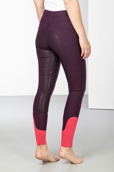 Ladies Askwith Sports Grip 'Grippy Sticky Seat' Jodhpurs - Berry