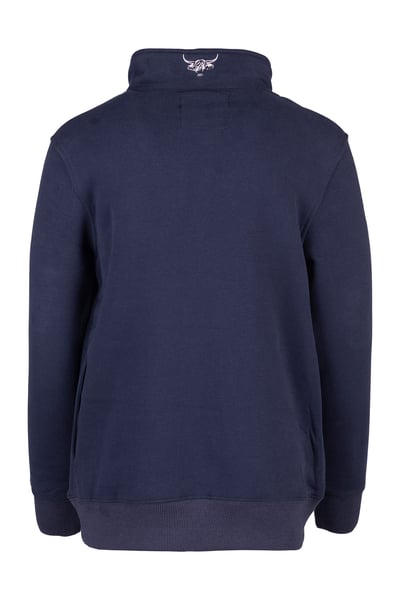 Mädchen-Sweatshirt mit Viertelreißverschluss - Byland - Hochlandrinder-Marine