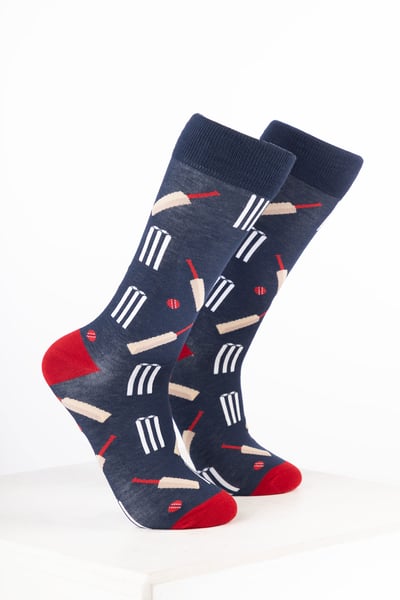 Herren-Sport-Socken mit Print - Cricket Marineblau