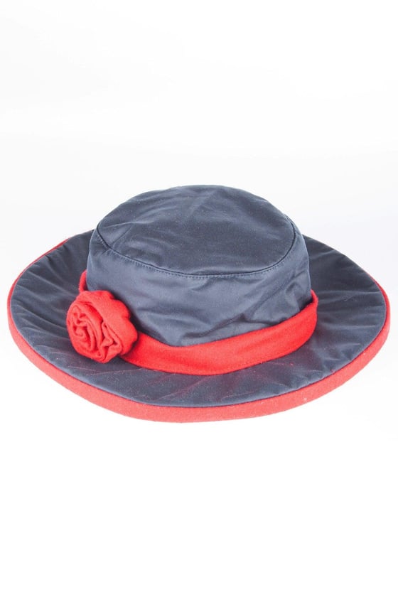 Damen Hut aus gewachster Baumwolle mit Rose DE-BE | Rydale