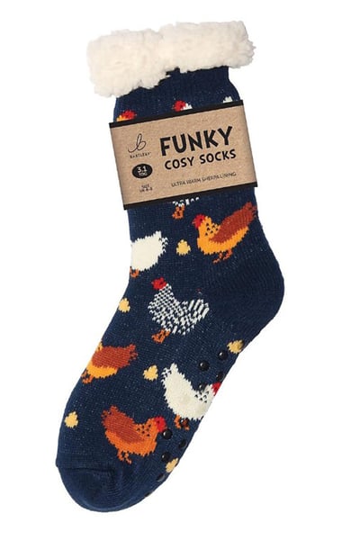 Funky Sherpa Socks - Colourful Chicken