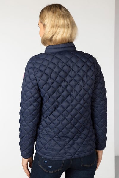 Ladies Diamond Quilt Padded Jacket - Runswick - Navy