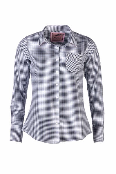 Chemise à carreaux Hannah Country pour femme - Coquelicot - Bleu coquelicot