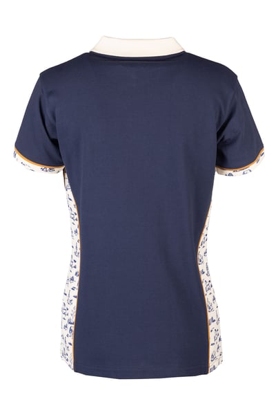 Ladies Equestrian Polo Shirt - Muston - Horse Life/Navy