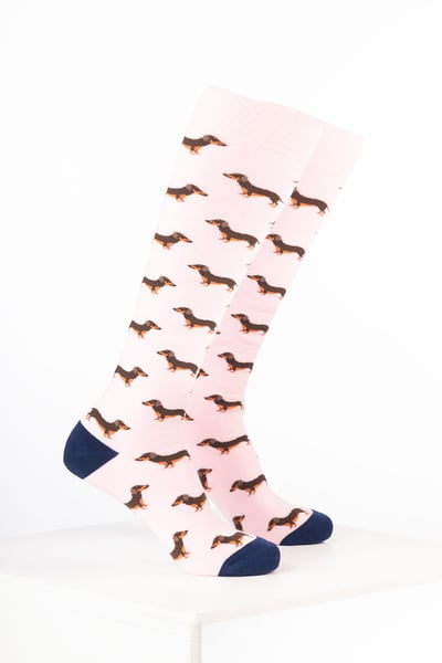 Damen-Gummistiefel für Hunde - Dackel Zartrosa