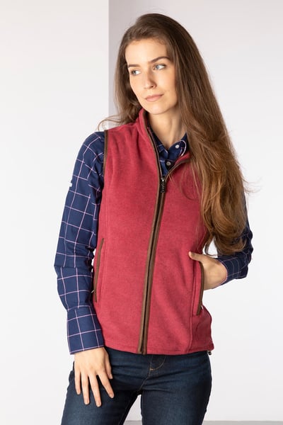 Ladies Premium Fleece Waistcoat - Huggate - Strawberry