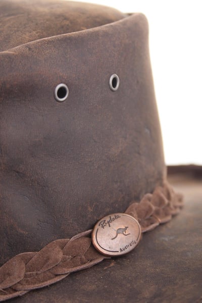 Men's Leather Cowboy Hat - Ash