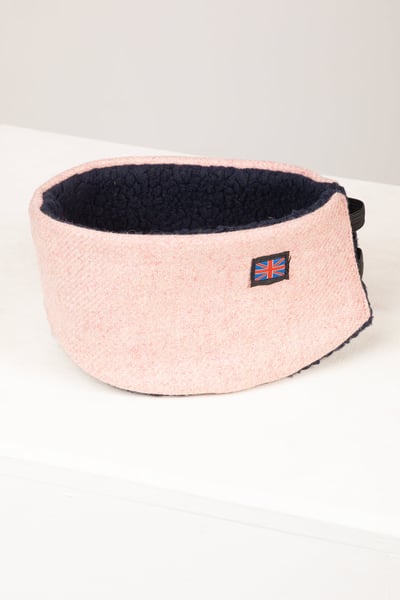 Bandeau en tweed pour femme - Tweed rose/bleu marine