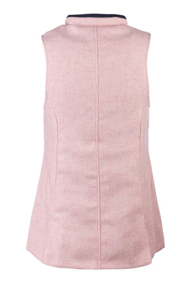 Ladies Button Up Tweed Waistcoat - Bramham - Pink Tweed