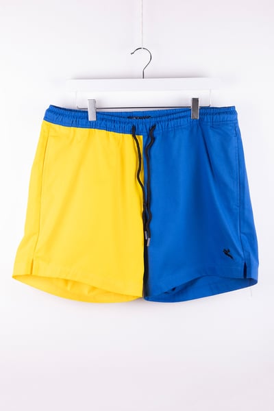 Men's Quartered Rugby Shorts - Ganton - Blue/Yellow