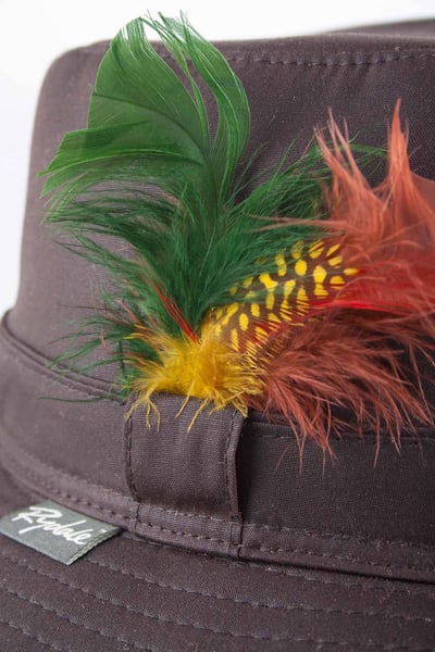 Men's Wide Brimmed Wax Cotton Hat - Brown