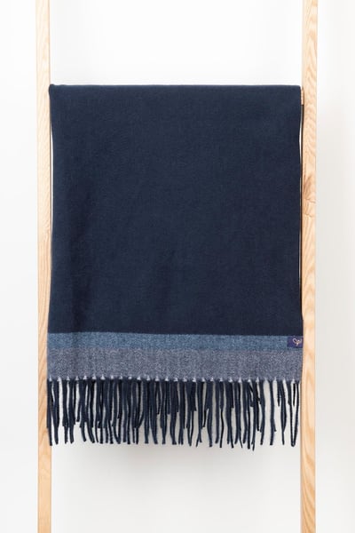 Ladies Stripe Scarf - Bella - Navy/Sorbet/Blue