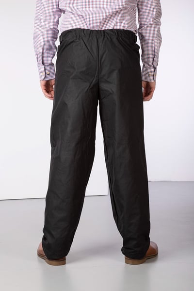Waterproof Wax Cotton Overtrousers - Black