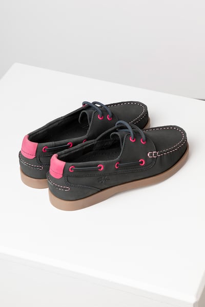 Ladies Reighton Leather Deck Shoes - Navy