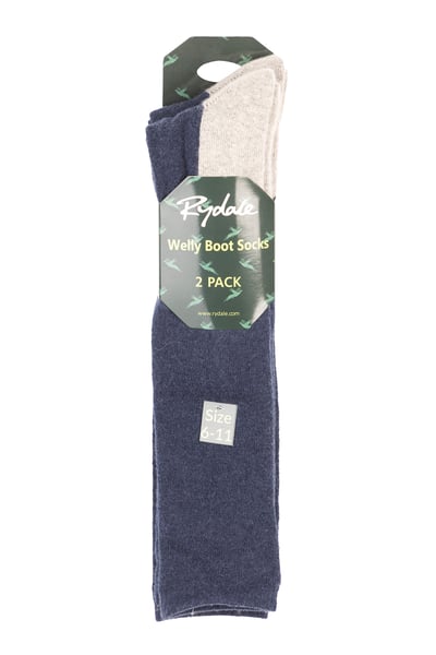 Men's Welly Boot Socks (2 Pack) - Aike - Navy