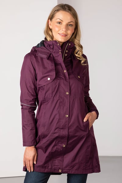 Ladies 3/4 Length Riding Coat - Emley - Berry