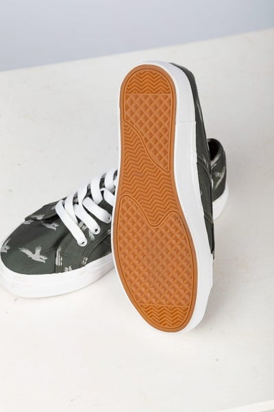 Ladies Canvas Platform Trainers - Roxby III - Khaki Pheasant