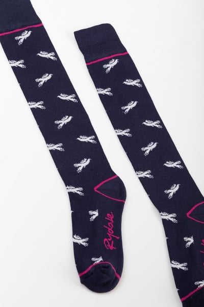 Ladies Flying Pheasant Knee Length Socks - Navy