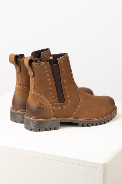 Botas de piel para mujer sin cordones - Kilburn III - Tabaco