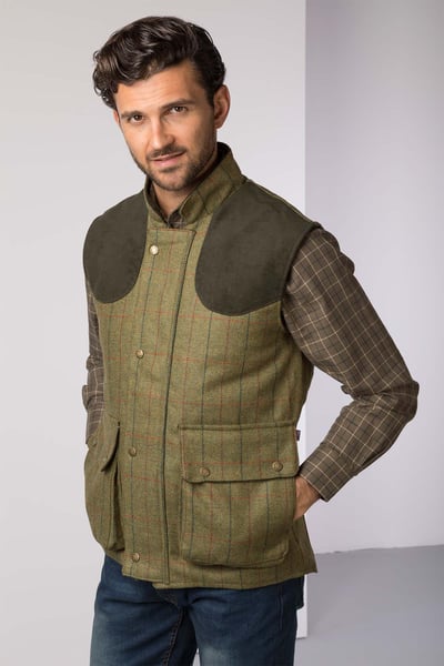 Men's Tweed Gilet - Wykeham - Moorland