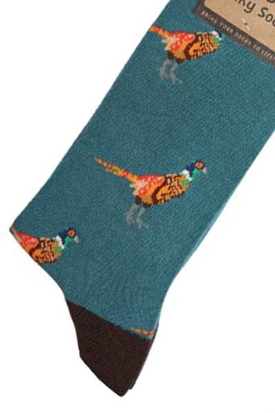 Chaussettes Funky en bambou pour hommes - Faisans dorés