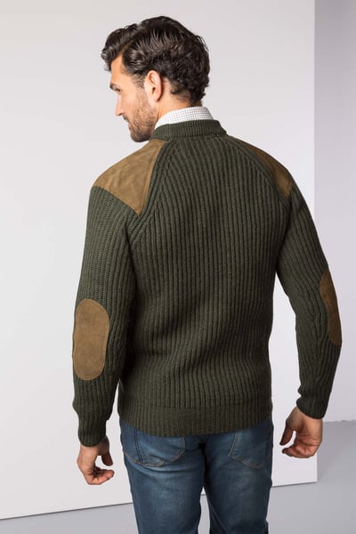 Men's Chunky Shooting Jumper - Danby - Olive Tweed