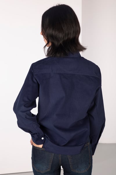 Ladies Corduroy Shirt - Charlie - Navy/Blue