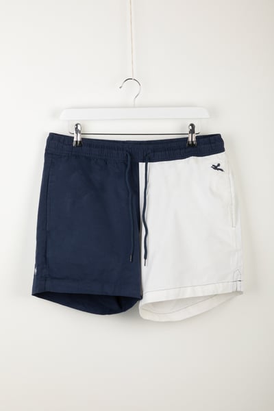 Short en coton à quatre pans pour homme - Fordon - Marine/Blanc