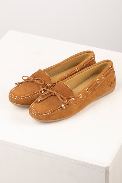 Damen-Loafer aus Wildleder zum Autofahren - Reighton - Bräunen