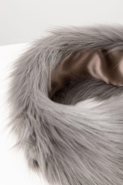 Ladies Faux Fur Headband - Silver
