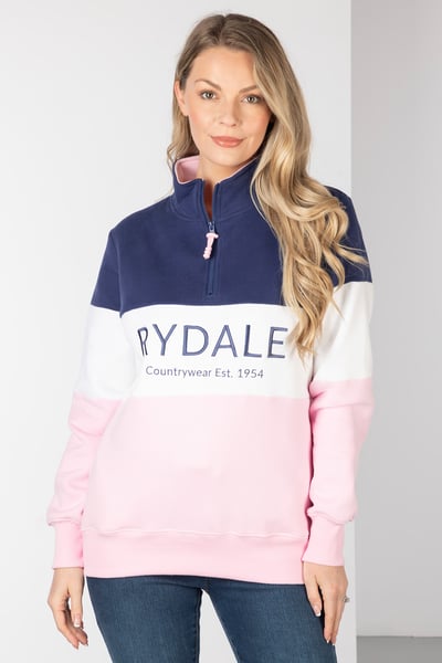 Ladies Sweatshirt - Byland - Rydale Denim/White/Sorbet