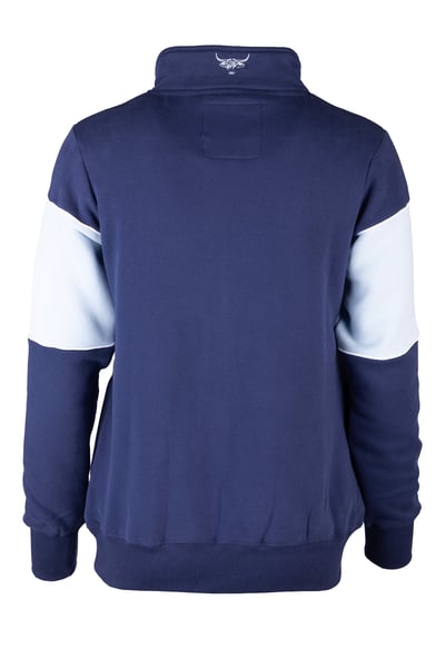 Ladies Highland Cow Sweatshirt - Byland - Highland Cow Denim/Sort Blue