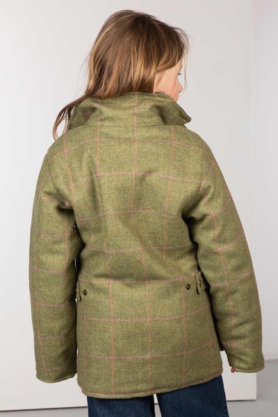 Girls Tweed Jacket - Wrelton - Light Green/Pink