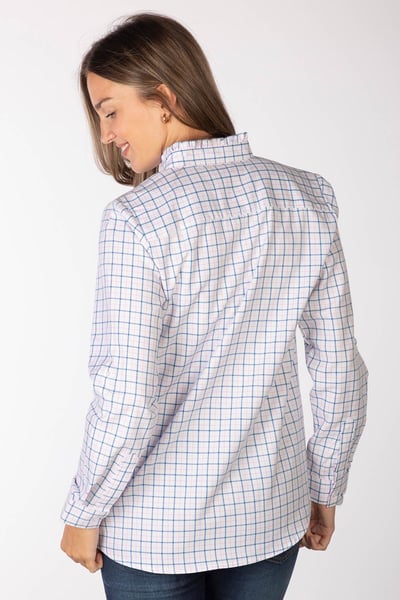 Ladies Hannah Overhead Ruffled Shirt - Ellie - Ellie Blue