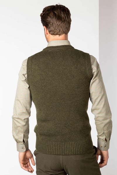 Men's Sleeveless Shooting Jumper - Wykeham - Olive Tweed