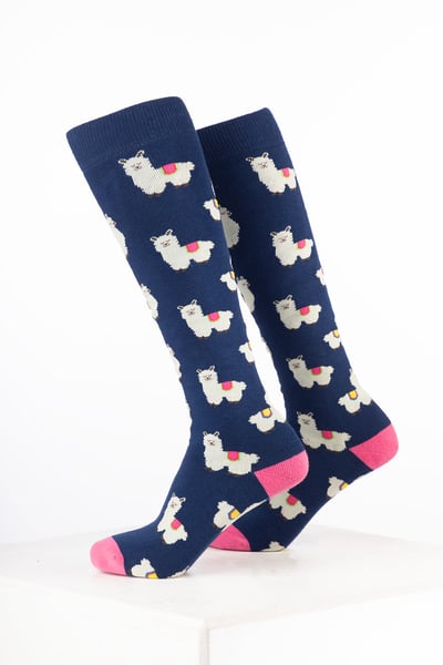 Damen-Gummistiefelsocken mit Tiermotiven - Alpaka Denim