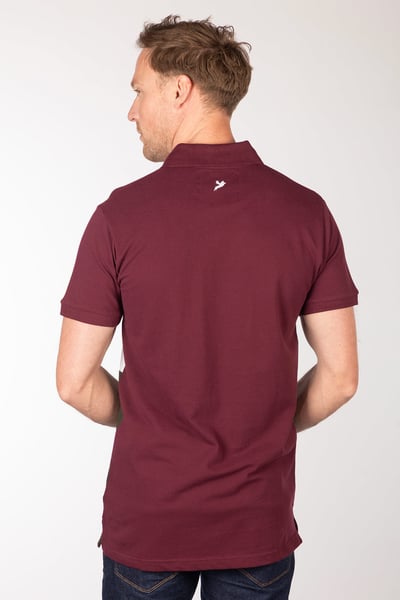Men's Polo Shirt - Byland - Rydale Wine/White/Olive