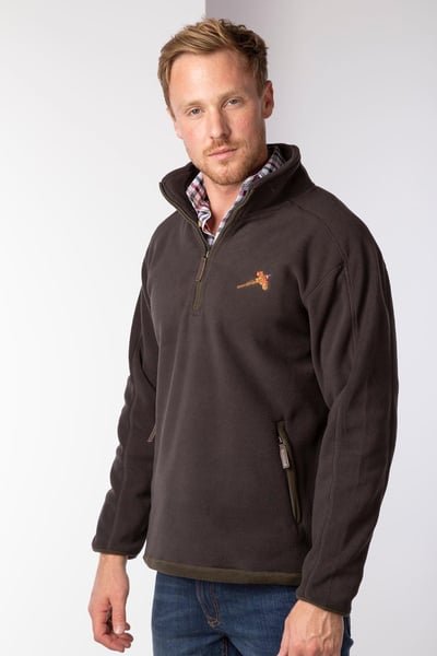 Men's Half Zip Fleece - Gransmoor - Brown