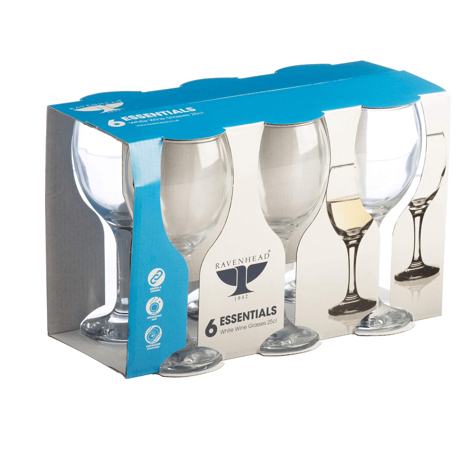 Up to 50% Off Sale On Kitchen Items e.g. Ravenhead Essentials White Wine Glasses 25cl 6