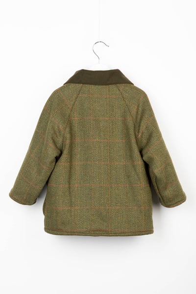 Mit Fleece gefütterte Tweed-Jacke für Kleinkinder - Derby - Dunkles Karo